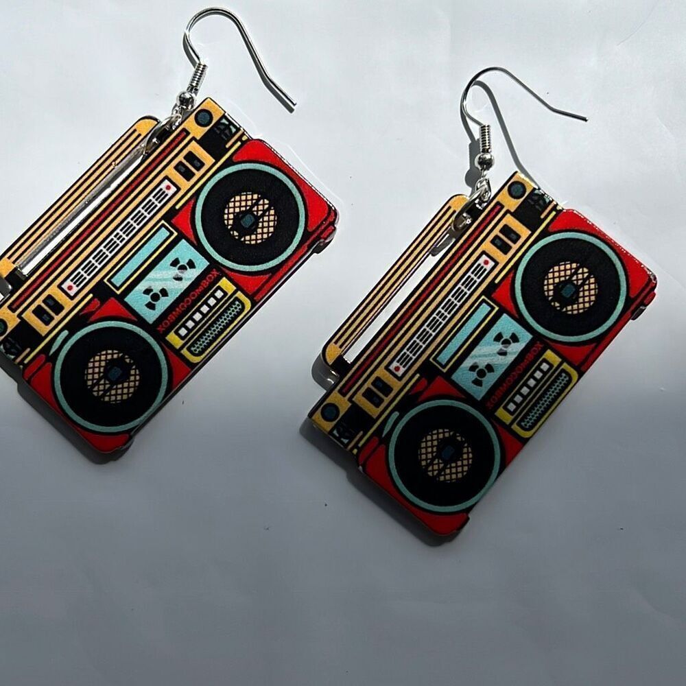 Retro Boombox Earrings - Picture 3 of 5